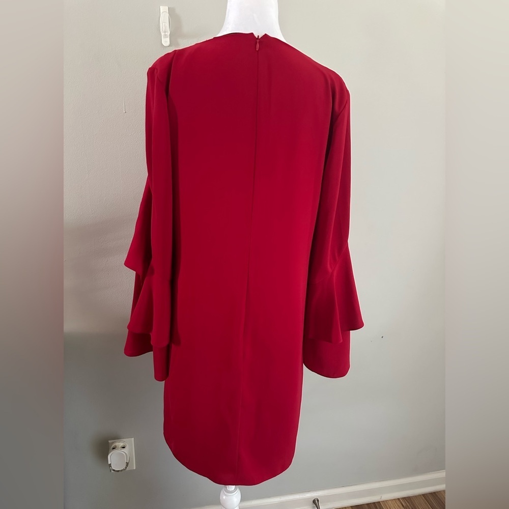 Kobi Halperin Dresses Cascade Ruffle Long Sleeve Party Cocktail Dress Red Sz M - Picture 6 of 9